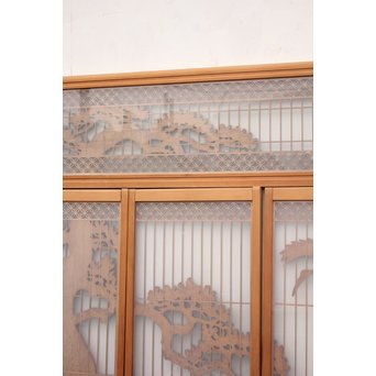 鶴松　七宝書院欄間5枚1組　R2052Y 