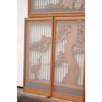 鶴松　七宝書院欄間5枚1組　R2052Y 