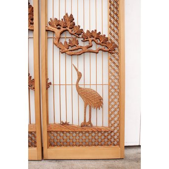 鶴松　七宝書院欄間5枚1組　R2052Y 