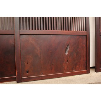 総欅 時代格子帯戸　4枚1組　B870 