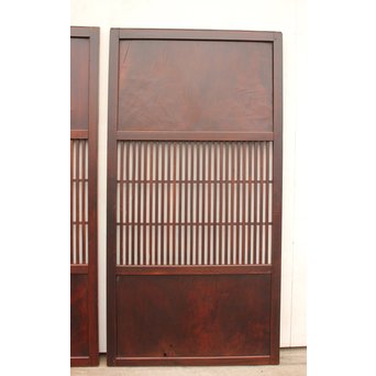 総欅 時代格子帯戸　4枚1組　B870 