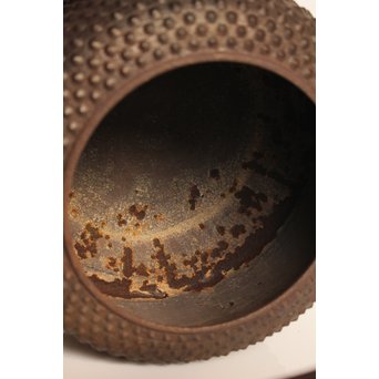 南部釜師造 大型座金付あられ鉄瓶　H477 