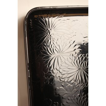 赤塚自得 黒画菊蒔絵御料紙硯　S2932 