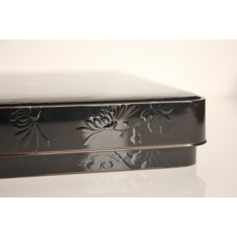 赤塚自得 黒画菊蒔絵御料紙硯　S2932 