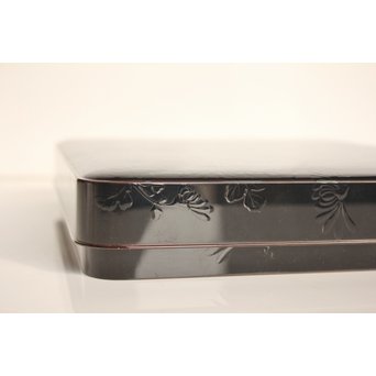 赤塚自得 黒画菊蒔絵御料紙硯　S2932 