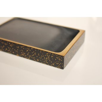 赤塚自得 黒画菊蒔絵御料紙硯　S2932 