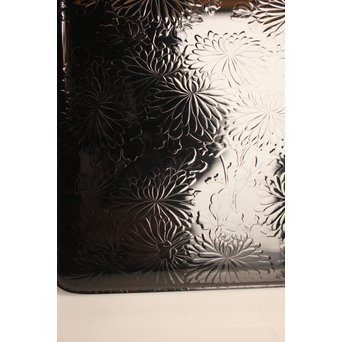 赤塚自得 黒画菊蒔絵御料紙硯　S2932 