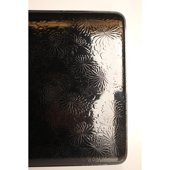 赤塚自得 黒画菊蒔絵御料紙硯　S2932 