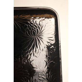 赤塚自得 黒画菊蒔絵御料紙硯　S2932 
