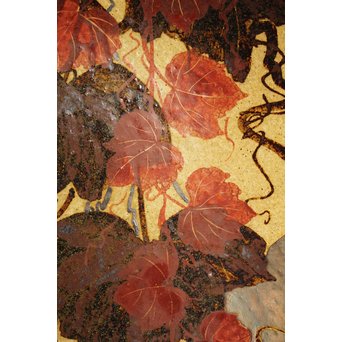 加山又造 鉄赤絵金銀彩 蔦文角皿　S2933 