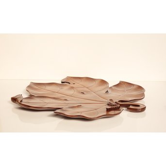 篠原如雪 梧桐葉盆 　K554 