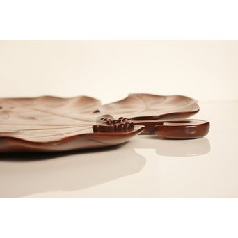 篠原如雪 梧桐葉盆 　K554 