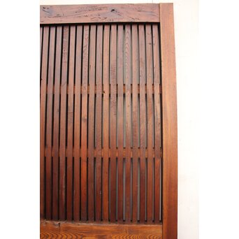 鉄尽総欅格子蔵戸　W535Y 