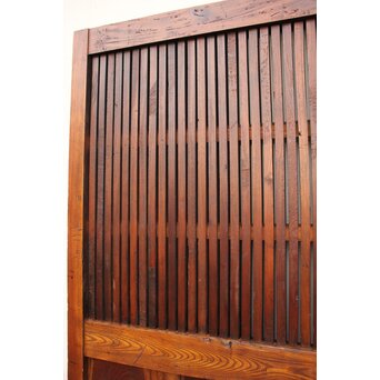 鉄尽総欅格子蔵戸　W535Y 