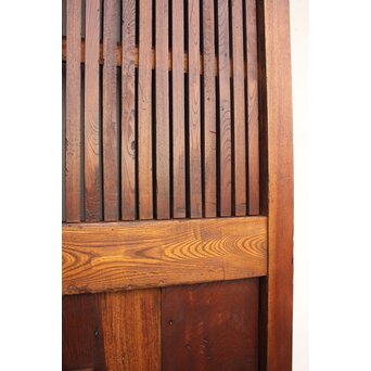 鉄尽総欅格子蔵戸　W535Y 