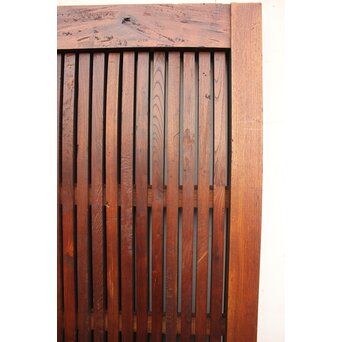 鉄尽総欅格子蔵戸　W535Y 