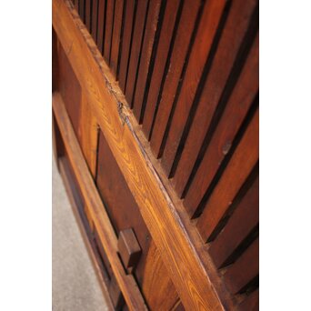 鉄尽総欅格子蔵戸　W535Y 