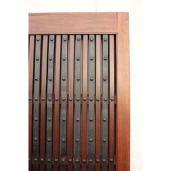 鉄尽総欅格子蔵戸　W535Y 