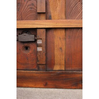 鉄尽総欅格子蔵戸　W535Y 