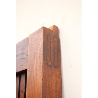 鉄尽総欅格子蔵戸　W535Y 