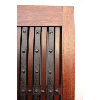 鉄尽総欅格子蔵戸　W535Y 