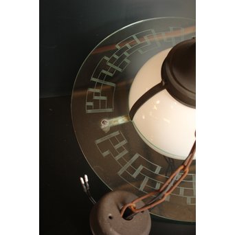 土星型切子電笠/シャンデリア　A1732 