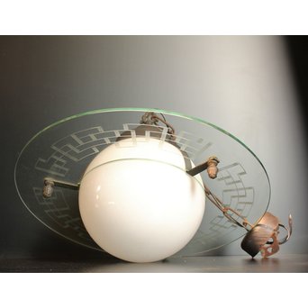 土星型切子電笠/シャンデリア　A1732 