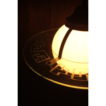 土星型切子電笠/シャンデリア　A1732 