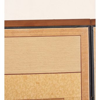 李朝朝鮮民画 文字絵 八曲半双屏風　K480 