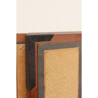 李朝朝鮮民画 文字絵 八曲半双屏風　K480 