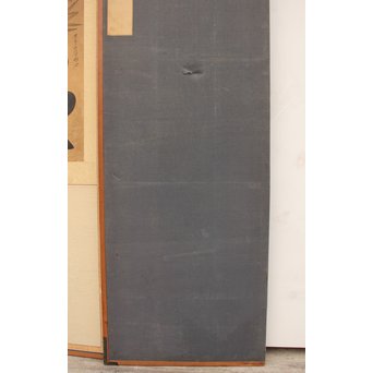 李朝朝鮮民画 文字絵 八曲半双屏風　K480 