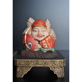 平野富山作 福寿恵比須大黒天尊像　S2939 