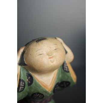 鹿児島寿蔵 人間国宝 紙塑人形 【微風】　S2940 