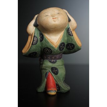 鹿児島寿蔵 人間国宝 紙塑人形 【微風】　S2940 