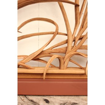 草花木彫欄間 2枚1組　R2105 