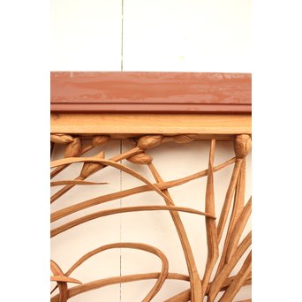 草花木彫欄間 2枚1組　R2105 