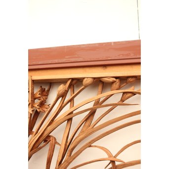 草花木彫欄間 2枚1組　R2105 