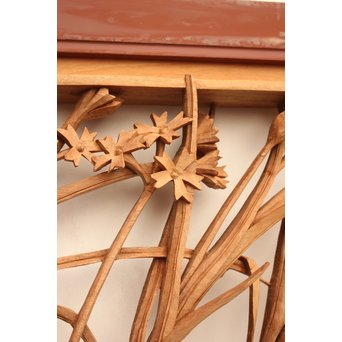 草花木彫欄間 2枚1組　R2105 