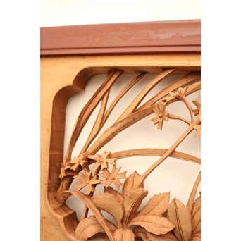 草花木彫欄間 2枚1組　R2105 