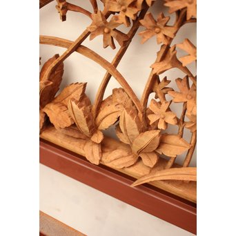 草花木彫欄間 2枚1組　R2105 