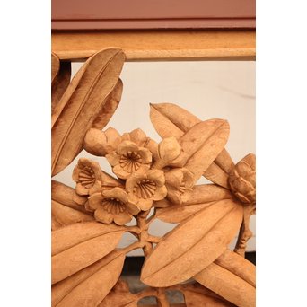 草花木彫欄間 2枚1組　R2105 