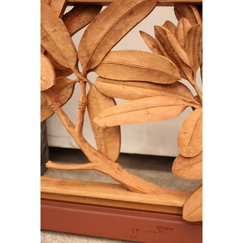 草花木彫欄間 2枚1組　R2105 