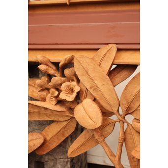 草花木彫欄間 2枚1組　R2105 