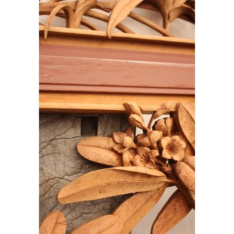 草花木彫欄間 2枚1組　R2105 