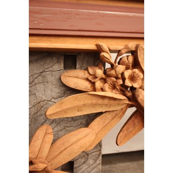 草花木彫欄間 2枚1組　R2105 