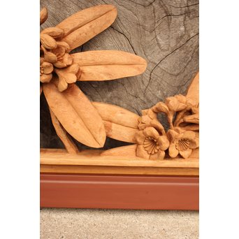 草花木彫欄間 2枚1組　R2105 