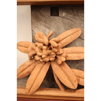 草花木彫欄間 2枚1組　R2105 