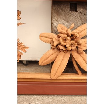 草花木彫欄間 2枚1組　R2105 