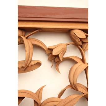 草花木彫欄間 2枚1組　R2105 