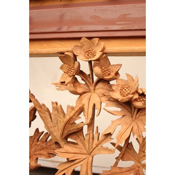 草花木彫欄間 2枚1組　R2105 